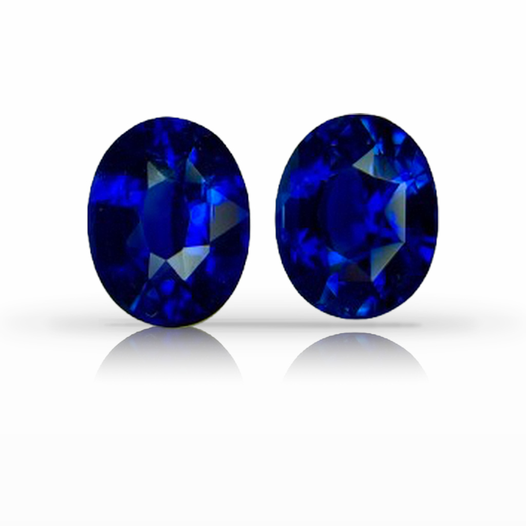 3.21ct Sapphire, Oval, Blue, Pair gemstone, 7.7 x 6.2MM, item #7128