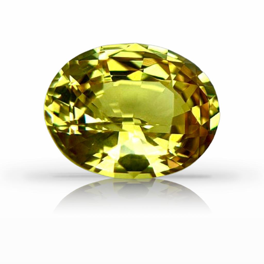2.12ct Sapphire, Oval, Yellow gemstone, 8.6 x 6.8MM, item #7177
