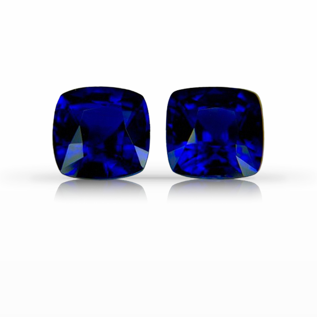 2.40ct Sapphire, Cushion, Blue, Pair gemstone, 5.9MM, item #7187