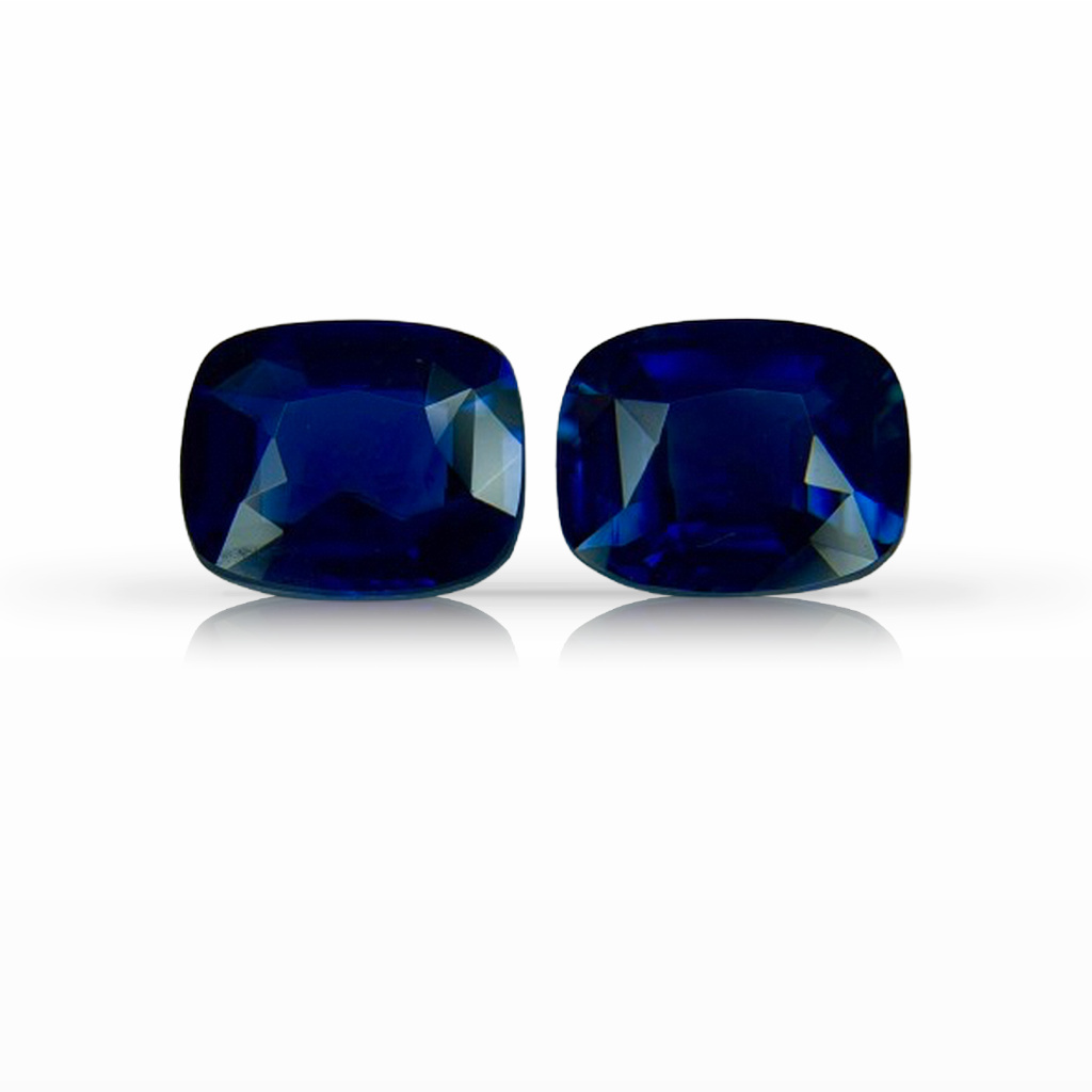 2.16ct Sapphire, Cushion, Blue, Pair, No Heat gemstone, 6.5 x 5.5MM, item #7206