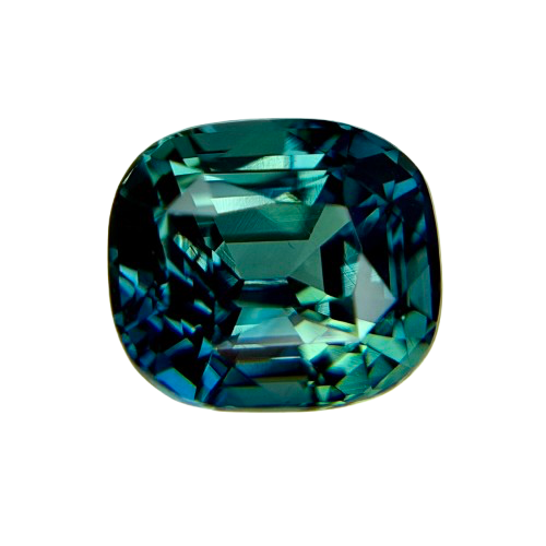 2.59ct Sapphire, Cushion, Green, No Heat gemstone, 7.8 x 6.9MM, item #7222