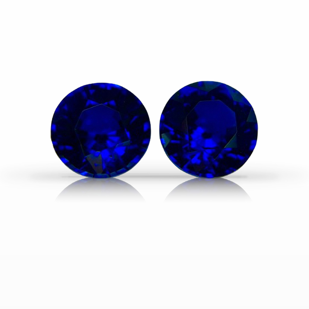 2.58ct Sapphire, Round, Blue, Pair, 6.5MM gemstone, 6.5MM, item #7235