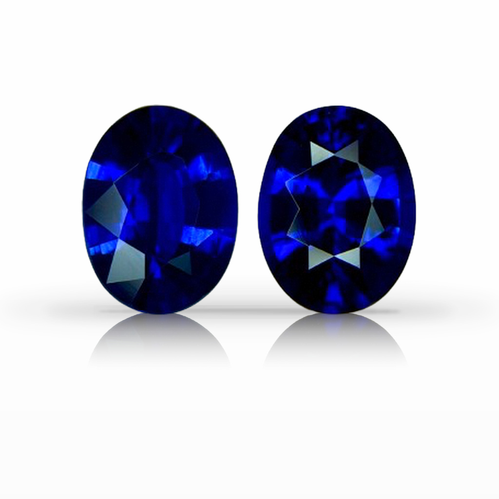 3.59ct Sapphire, Oval, Blue, Pair gemstone, 8.5 x 6.5MM, item #7237