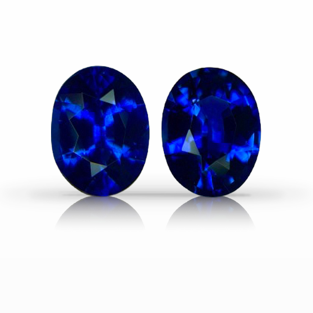 3.71ct Sapphire, Oval, Blue, Pair gemstone, 8.5 x 6.5MM, item #7240