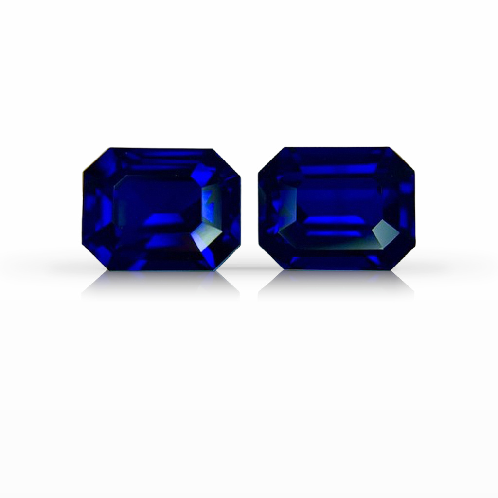 12.07ct Sapphire, Emerald Cut, Blue, Pair gemstone, 10.7 x 8.7MM, item #7253