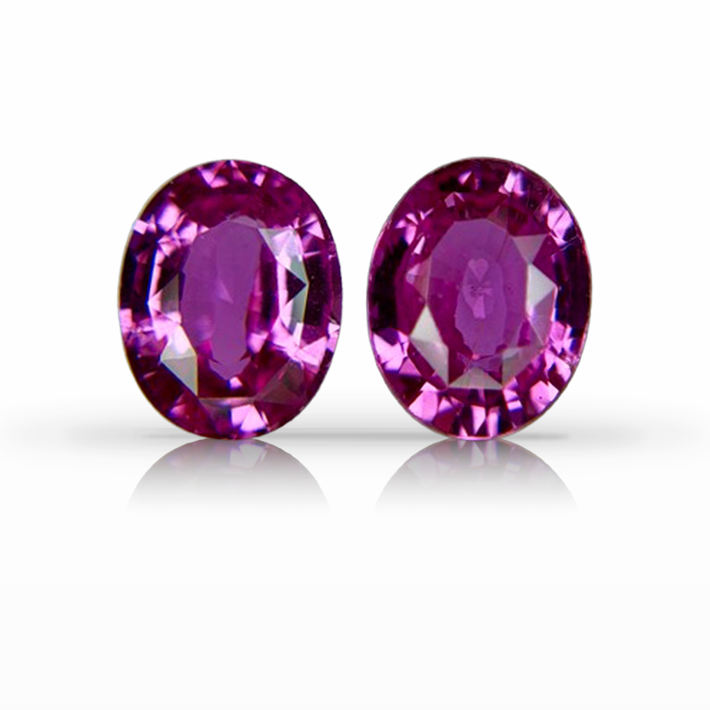 5.66ct Sapphire, Oval, Pink, Pair gemstone, 9.5 x 7.5MM, item #7288