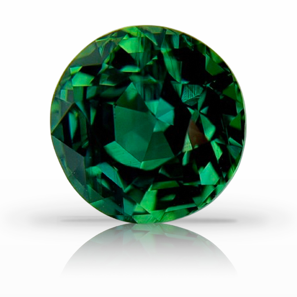 2.88ct Sapphire, Round, Green, 7.9MM gemstone, 7.9MM, item #7304