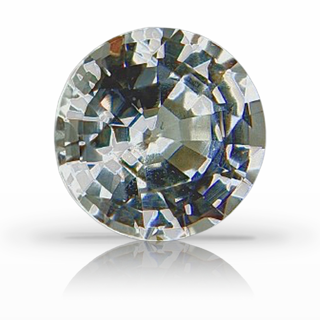 1.75ct Sapphire, Round, White, No Heat, 7MM gemstone, 7MM, item #7305