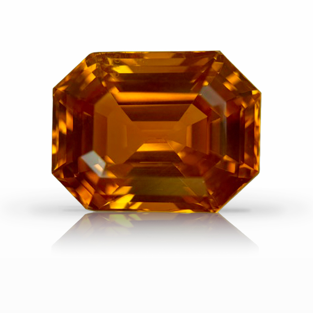 14.04ct Sapphire, Emerald Cut, Orange gemstone, 14.6 x 11.3MM, item #7307