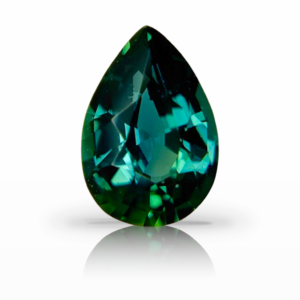 2.01ct Sapphire, Pear Shape, Green, No Heat gemstone, 9.7 x 6.7MM, item #7314