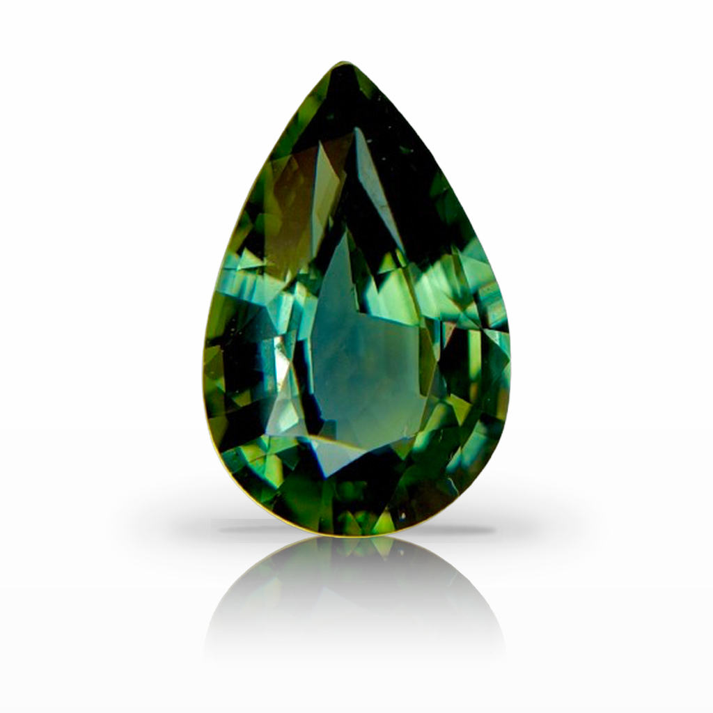 2.55ct Sapphire, Pear Shape, Green, No Heat gemstone, 11.1 x 7.3MM, item #7315