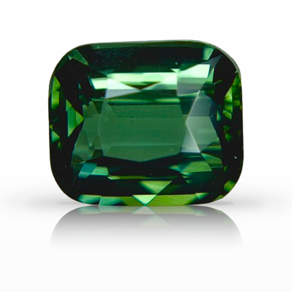 3.07ct Sapphire, Cushion, Green, No Heat gemstone, 8.5 x 7.3MM, item #7317