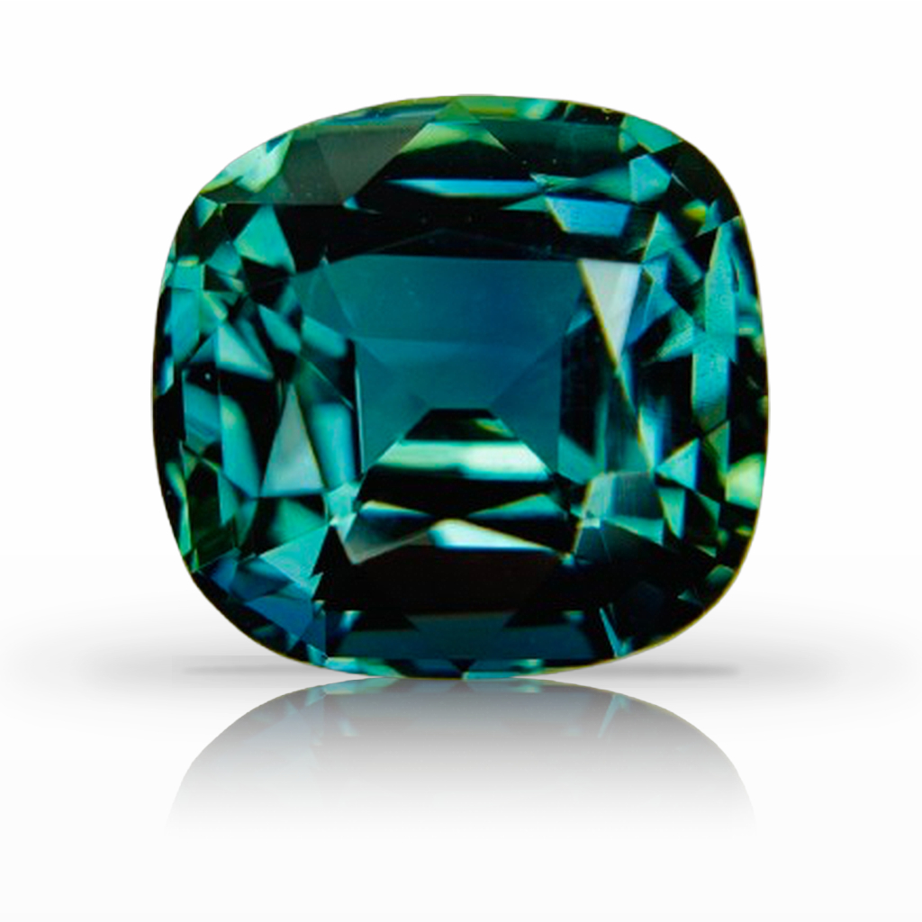 4.30ct Sapphire, Cushion, Green, No Heat gemstone, 9 x 8.7MM, item #7318