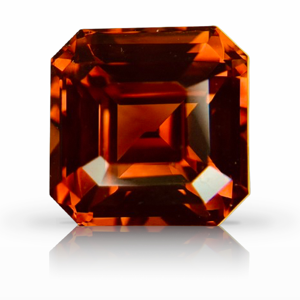8.00ct Sapphire, Asscher, Orange gemstone, 10.1 x 10MM, item #7345