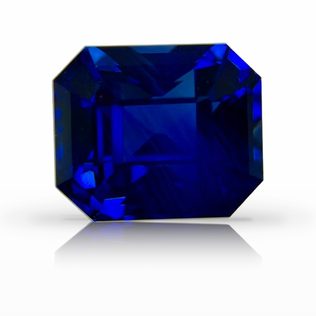 4.58ct Sapphire, Emerald Cut, Blue gemstone, 7.6 x 7MM, item #7355