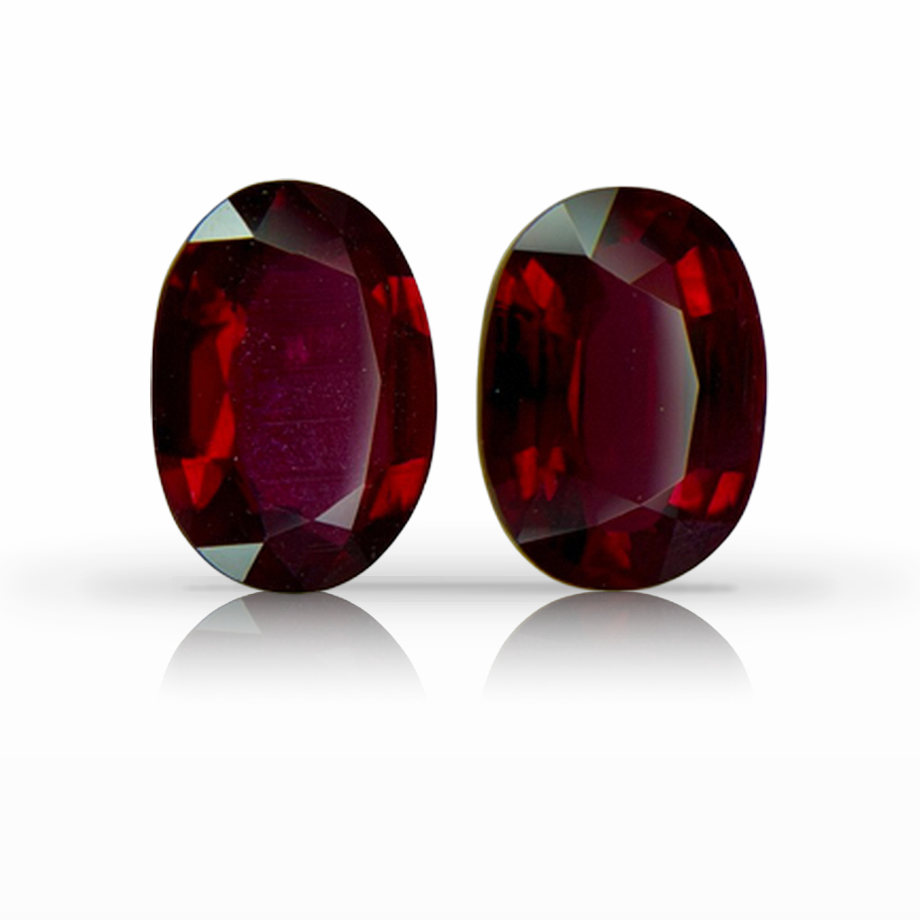 3.63ct Ruby, Oval, Red, Mozambique, Pair gemstone, 9.4 x 6.8MM, item #7359