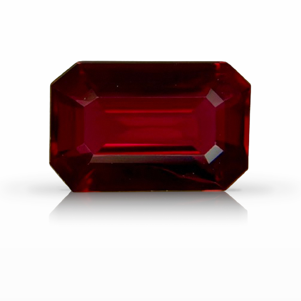 1.85ct Ruby, Emerald Cut, Red, Mozambique gemstone, 9 x 6MM, item #7361