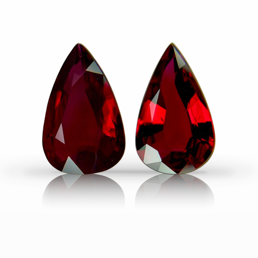 3.49ct Ruby, Pear Shape, Red, Mozambique, Pair gemstone, 11 x 6.8MM, item #7366