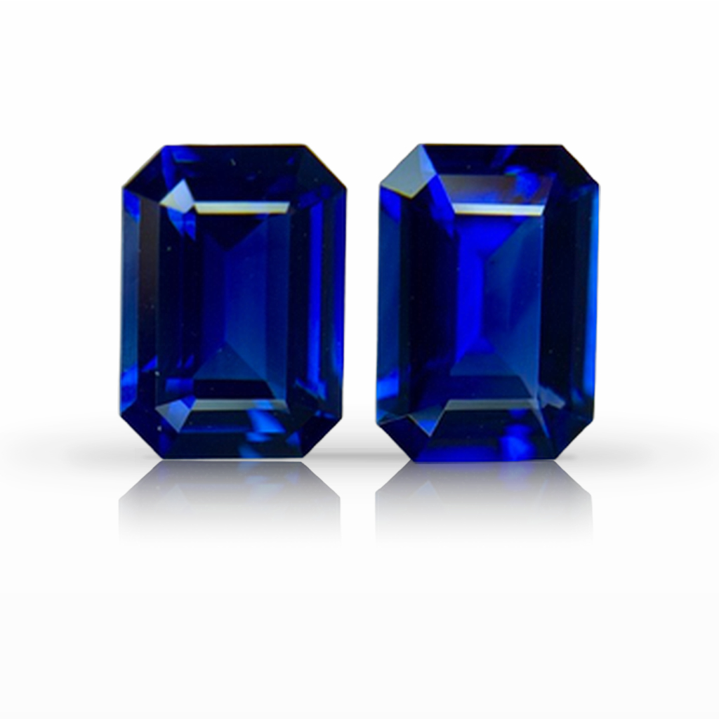 2.19ct Sapphire, Emerald Cut, Blue, Pair gemstone, 7 x 5MM, item #7371