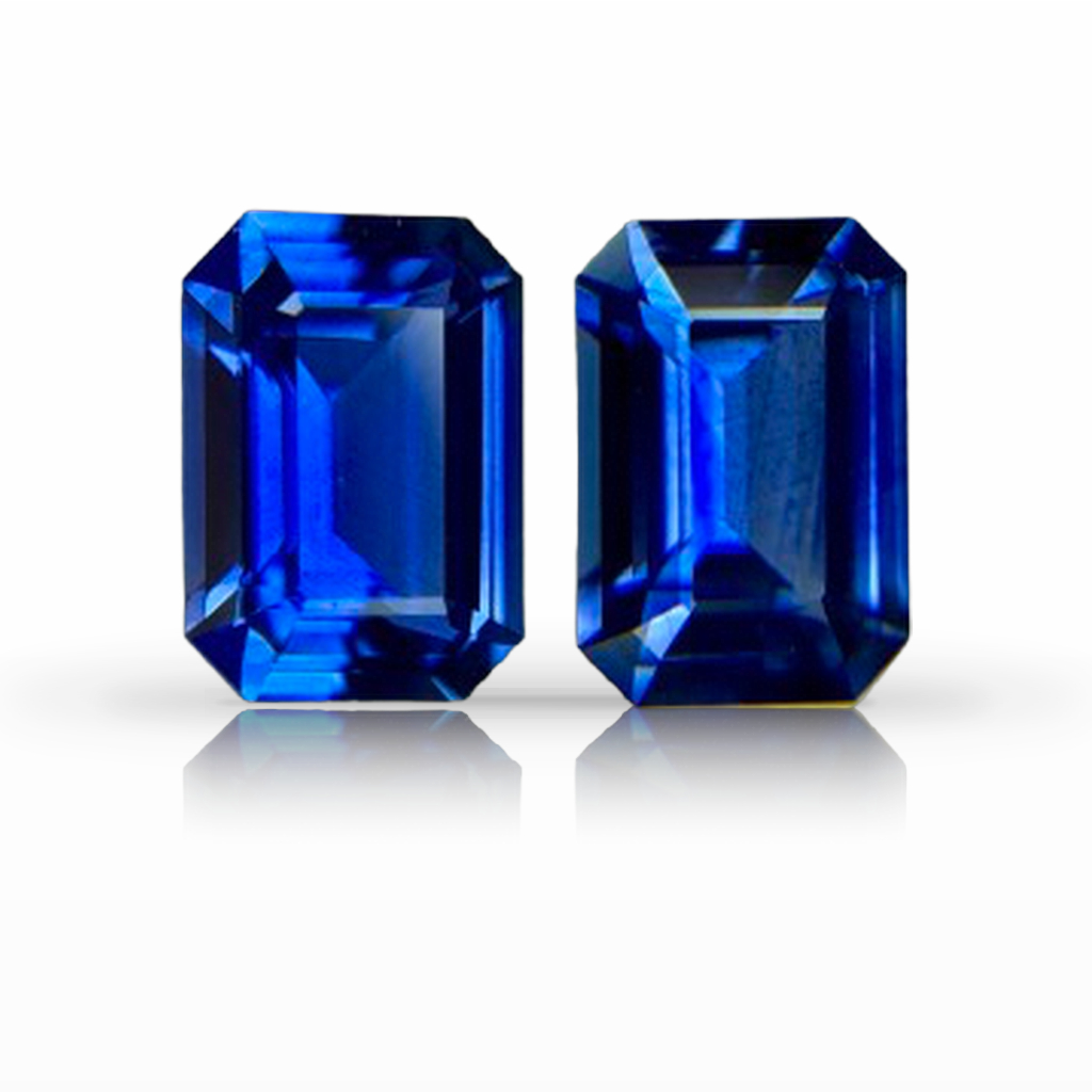 2.19ct Sapphire, Emerald Cut, Blue, Pair gemstone, 7 x 5MM, item #7377