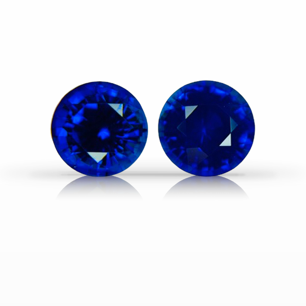2.12ct Sapphire, Round, Blue, Pair, 6MM gemstone, 6MM, item #7378