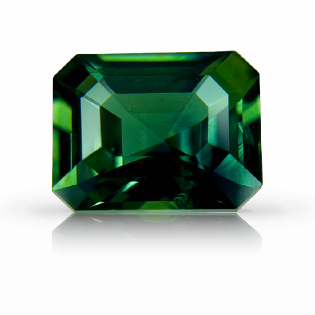 3.07ct Sapphire, Emerald Cut, Green gemstone, 9.4 x 7.4MM, item #7380
