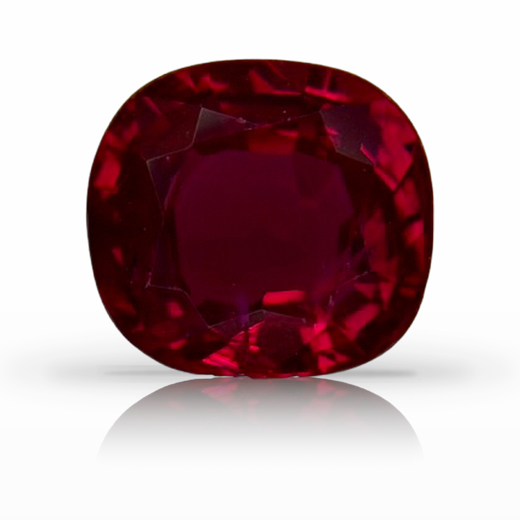 1.51ct Ruby, Cushion, Red, Burma, No Heat gemstone, 7.1 x 6.5MM, item #7386