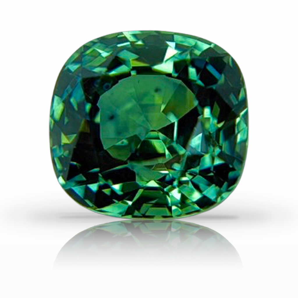 1.52ct Sapphire, Cushion, Green, Montana gemstone, 6.2 x 5.9MM, item #7402