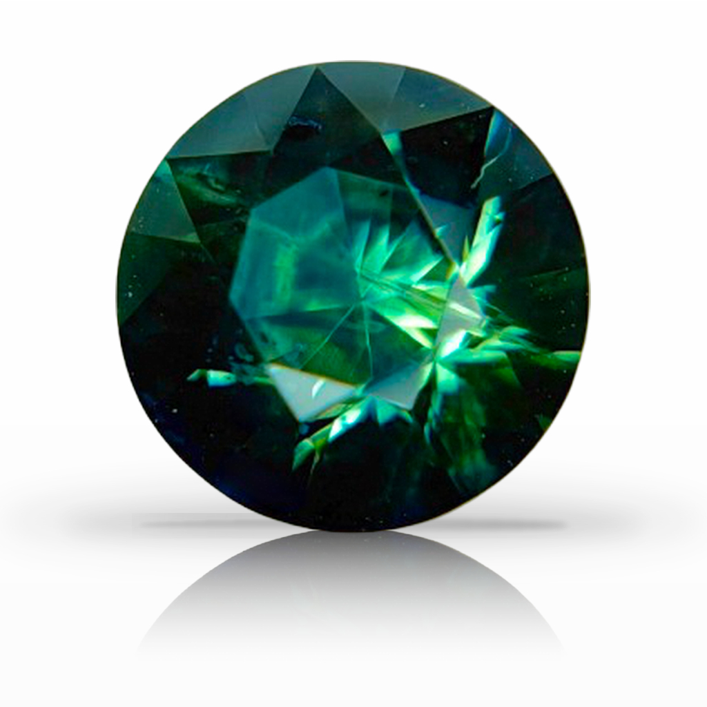 1.72ct Sapphire, Round, Green, Montana, 7.1MM gemstone, 7.1MM, item #7403