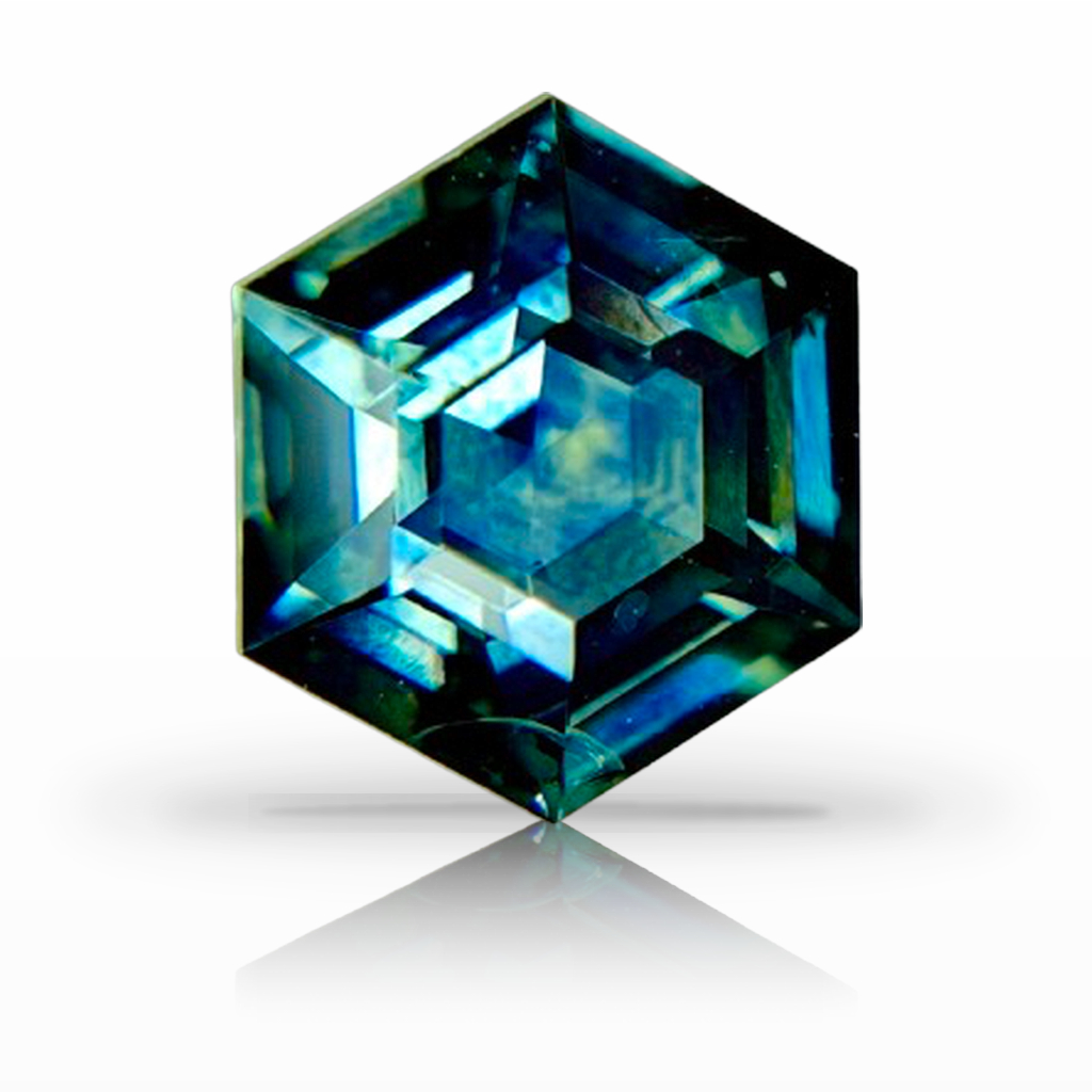 1.47ct Sapphire, Hexagonal, Green, Montana gemstone, 6.5MM, item #7404