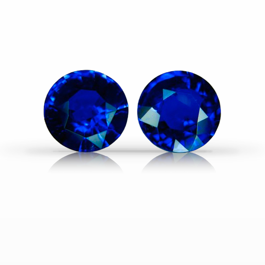 2.09ct Sapphire, Round, Blue, Pair, 6.3MM gemstone, 6.3MM, item #7410