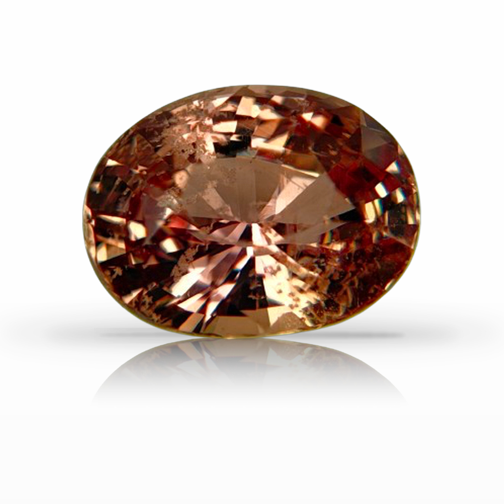 3.21ct Padparadscha, Oval, Peach gemstone, 9.8 x 7.4MM, item #7421