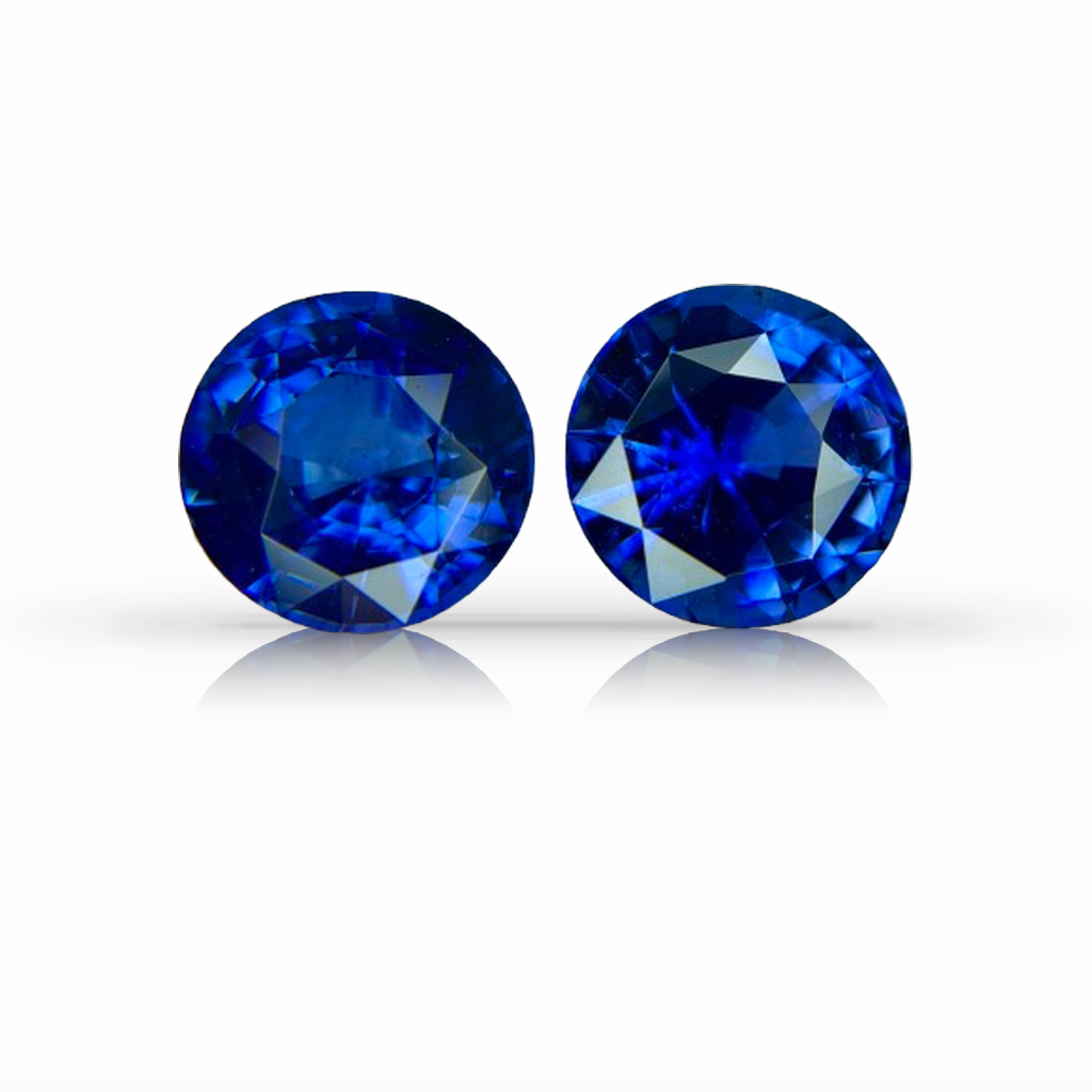 6.05ct Sapphire, Round, Blue, Pair, 8.4MM gemstone, 8.4MM, item #7450