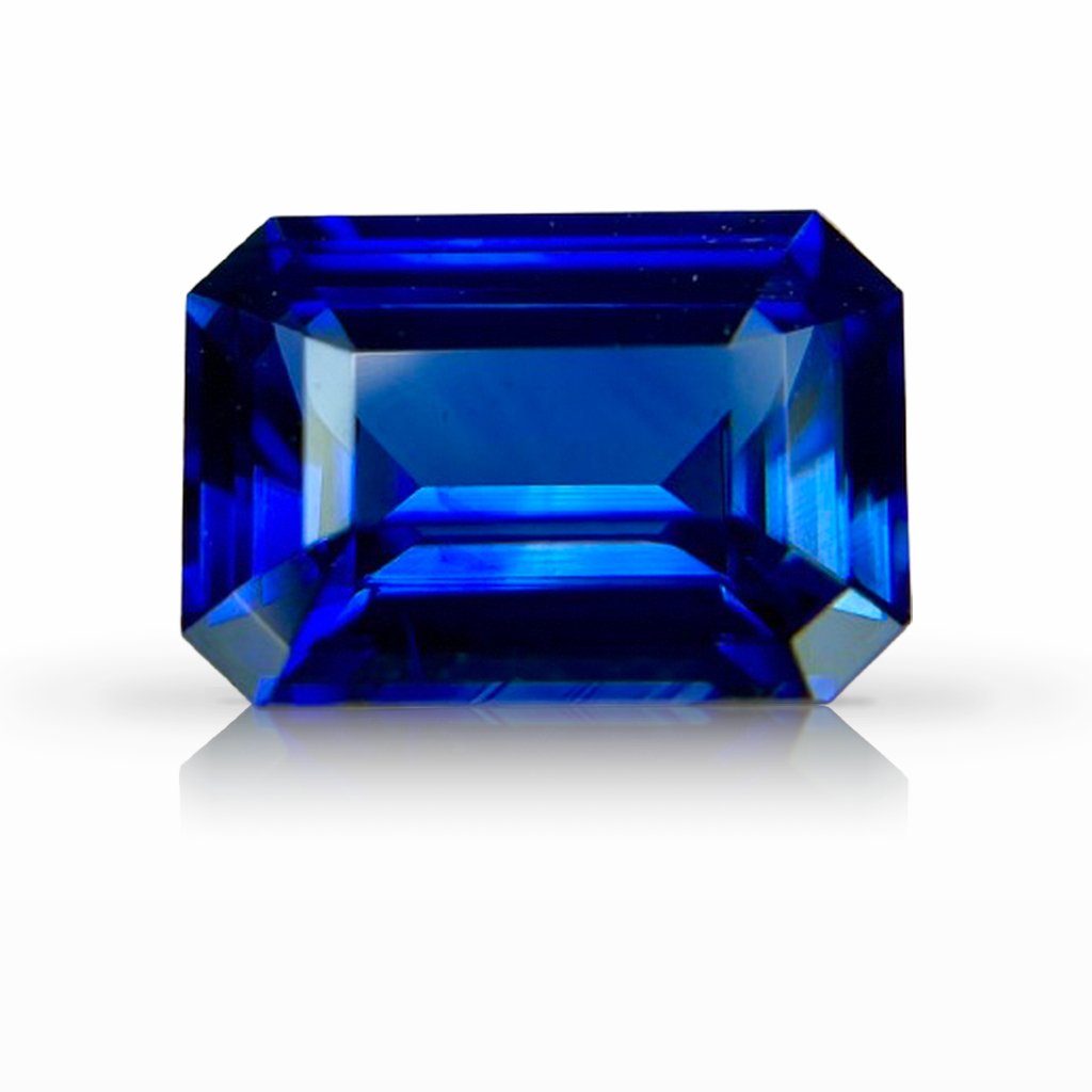 1.57ct Sapphire, Emerald Cut, Blue gemstone, 7.8 x 5.6MM, item #7453