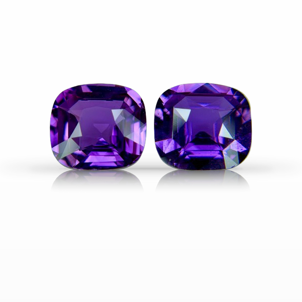 4.15ct Sapphire, Cushion, Purple, No Heat, Pair gemstone, 7.8 x 7.4MM, item #7465