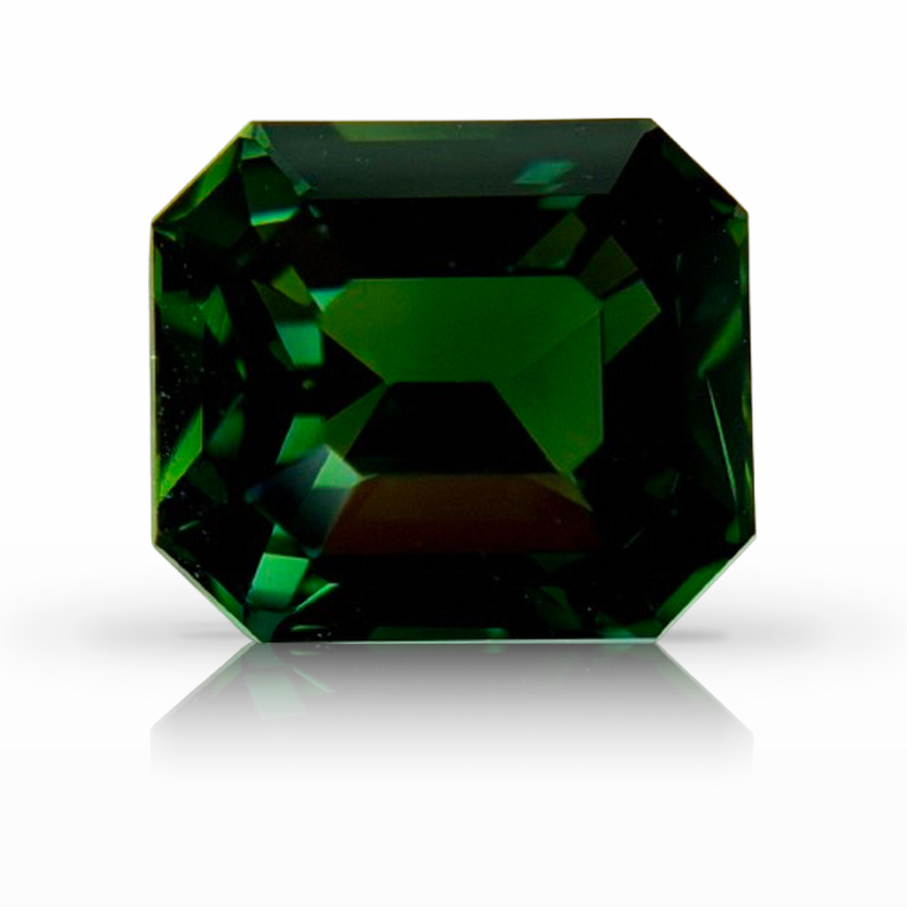 3.78ct Sapphire, Emerald Cut, Green, No Heat gemstone, 8.8 x 7.7MM, item #7489