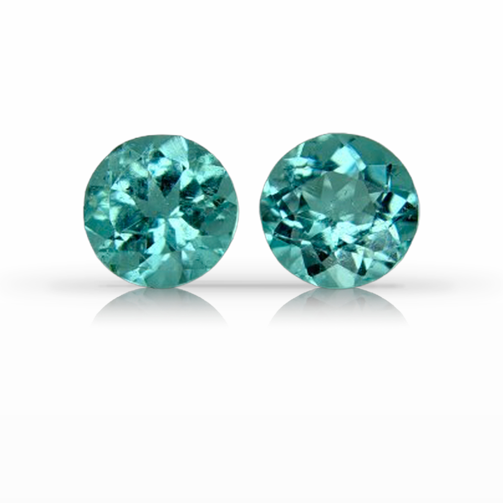 1.75ct Tourmaline-Paraíba, Round, Blue, Mozambique, Pair, 6.1MM gemstone, 6.1MM, item #7517