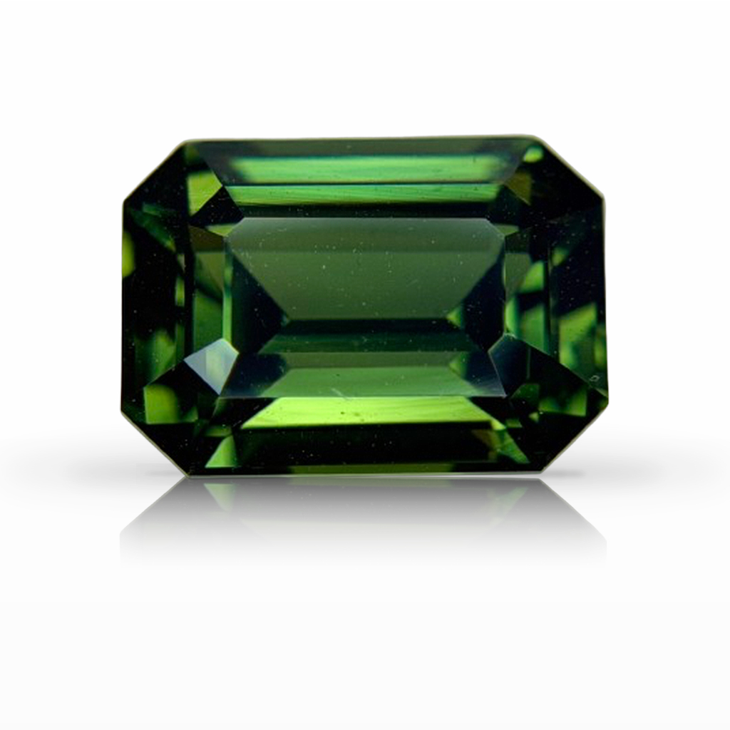 4.55ct Sapphire, Emerald Cut, Green gemstone, 10.8 x 7.7MM, item #7522