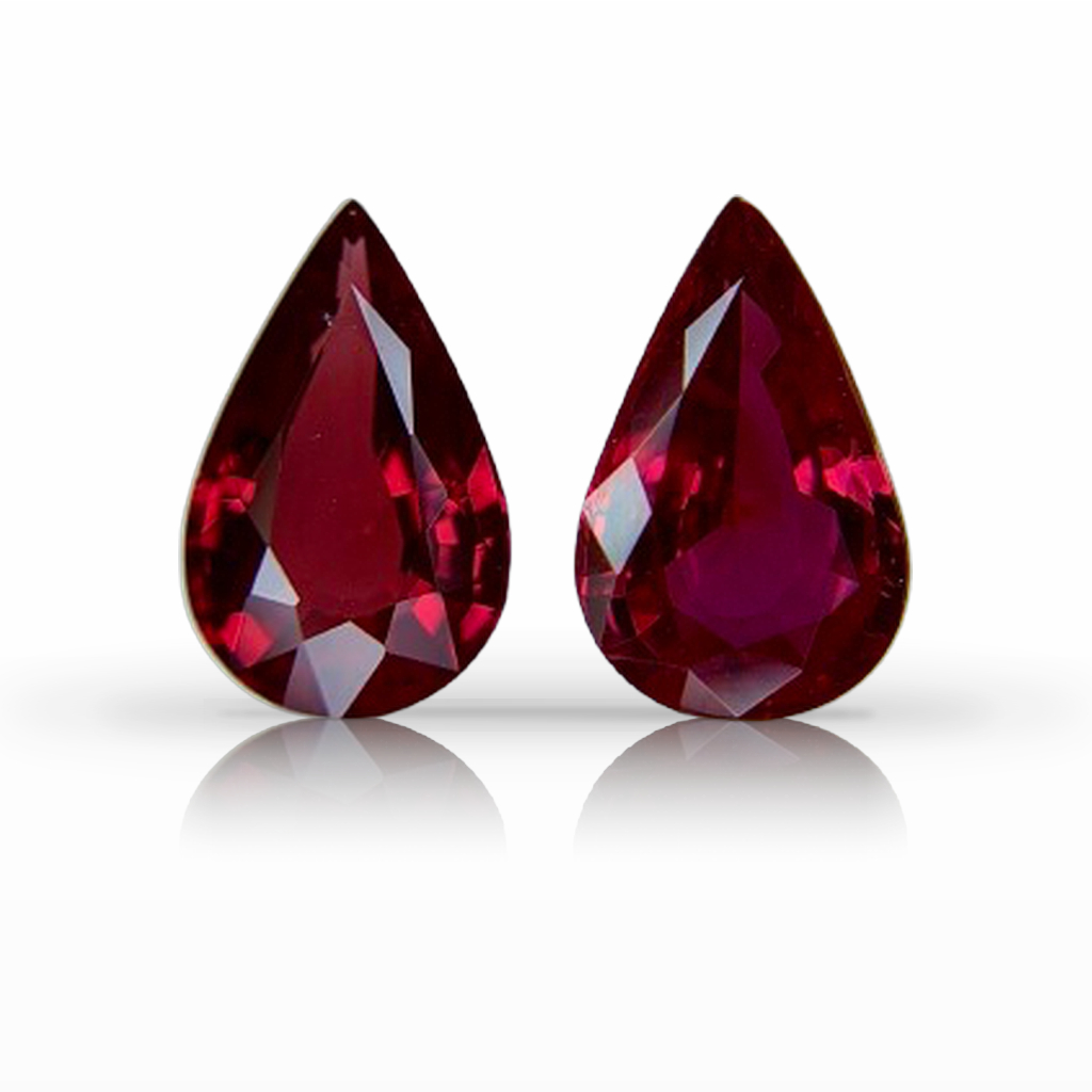 3.63ct Ruby, Pear Shape, Red, Mozambique, No Heat, Pair gemstone, 9.8 x 6.1MM, item #7556