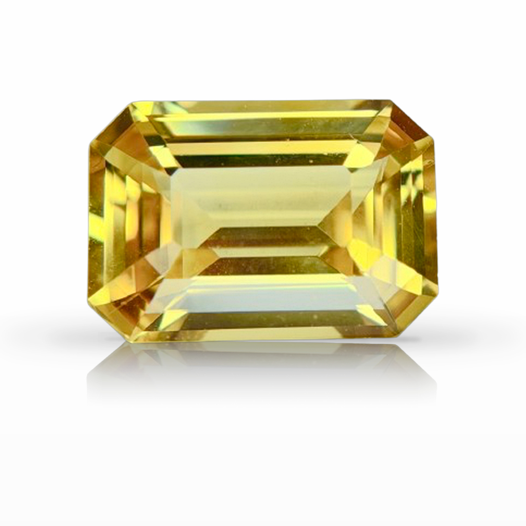 2.13ct Sapphire, Emerald Cut, Yellow gemstone, 8.8 x 6.3MM, item #7621