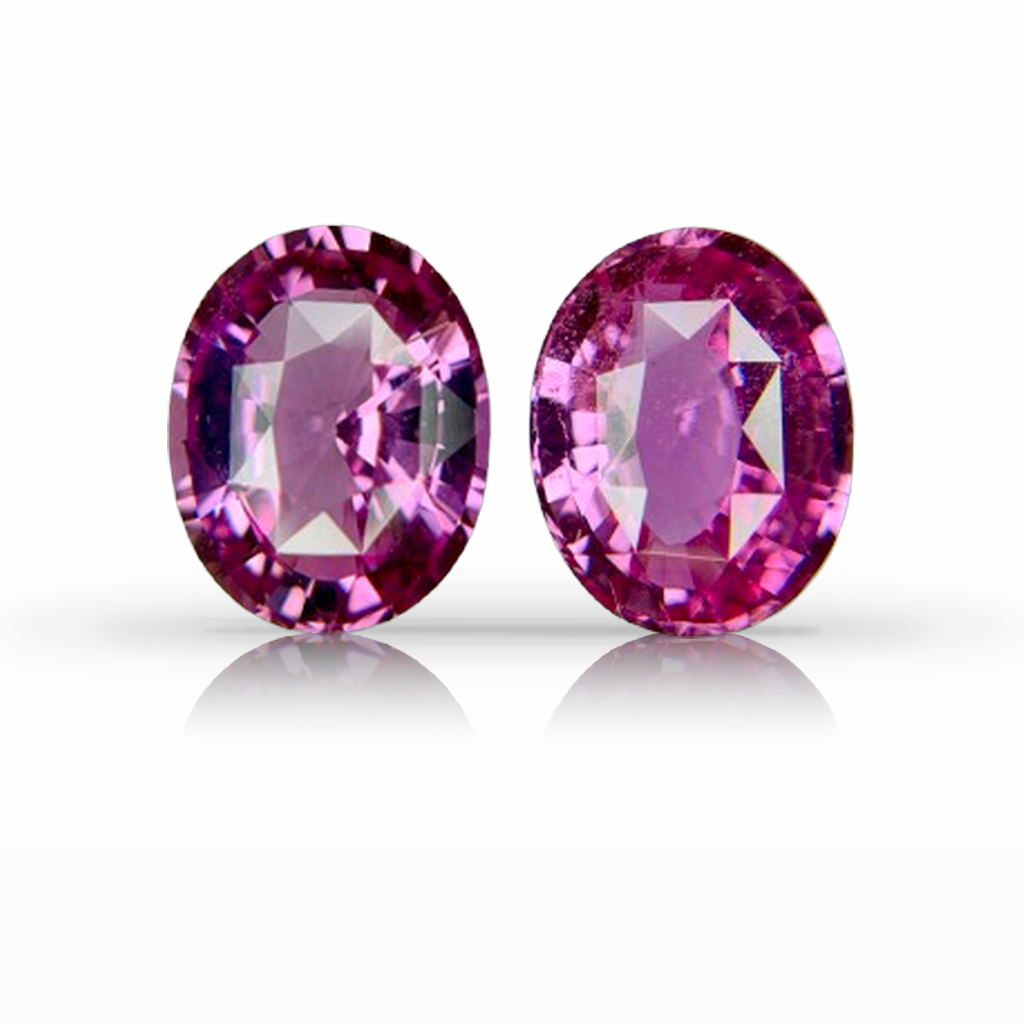 4.65ct Sapphire, Oval, Pink, No Heat, Pair gemstone, 9.3 x 7.3MM, item #7630