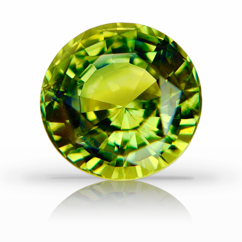 4.18ct Sapphire, Round, Green, 9.1MM gemstone, 9.1MM, item #7632