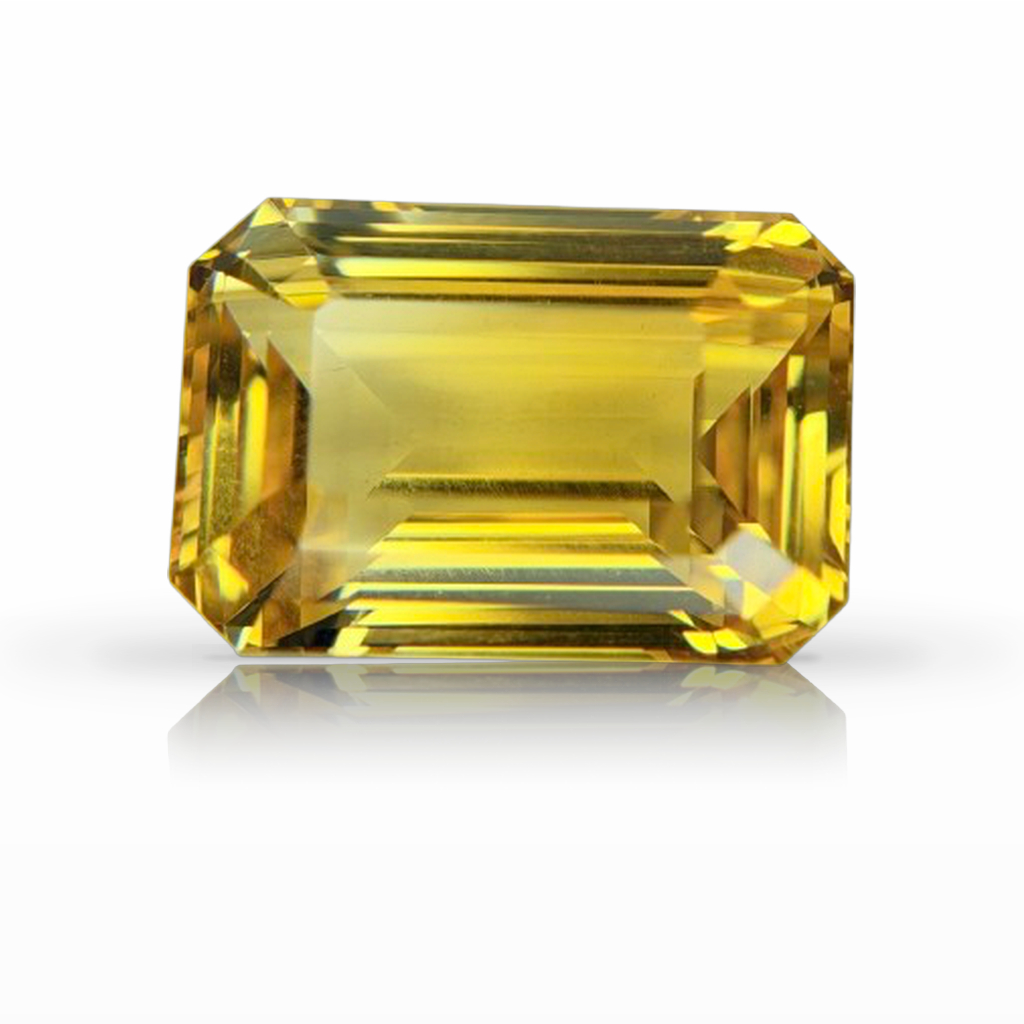 6.52ct Sapphire, Emerald Cut, Yellow gemstone, 11.7 x 8.1MM, item #7634